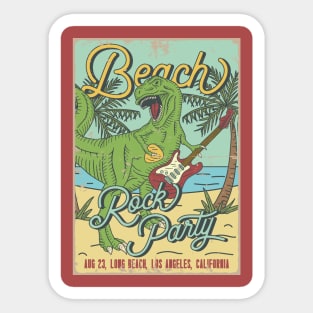 Beach Dinossaur summer rock sand festival Sticker